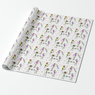 Frauen Golfer Celebrate Wrapping Paper Geschenkpapier