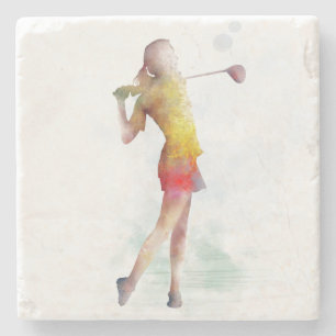 FRAUEN-GOLFSPIELER STEINUNTERSETZER