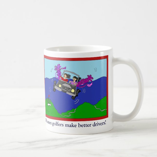 Frauen-Golfspieler stellen bessere Fahrer Kaffeetasse (Rechts)