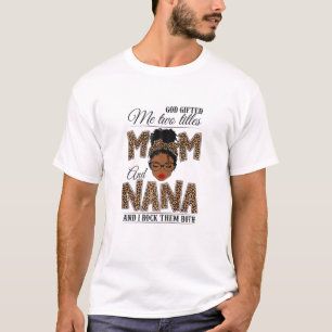 Frauen, Gott gab mir zwei Titel Mama Nana Leopard  T-Shirt