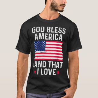 Frauen Gott segne Amerika Land, das ich liebe Vint T-Shirt