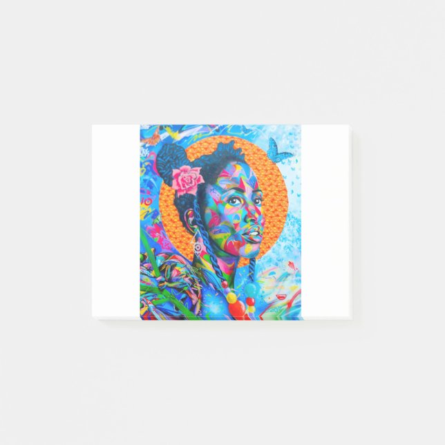 Frauen-Graffiti-Kunst Post-it Klebezettel (Vorderseite)