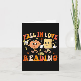 Frauen Groovy Fall In Liebe Mit Lesen Thanksgivi Karte