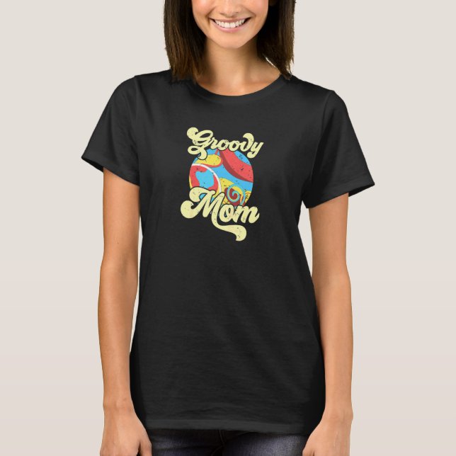 Frauen Groovy Mama Ästhetischer 70er Retro Funky H T-Shirt (Vorderseite)