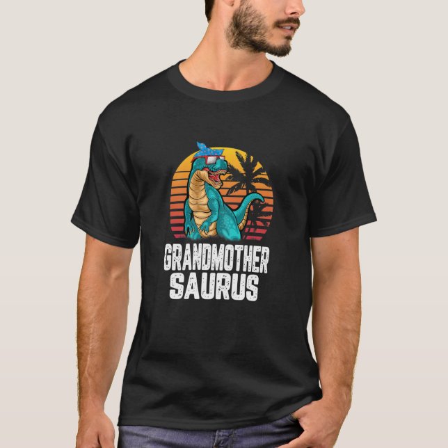 Frauen Großmutter Saurus Dinosaur Funny Grandmoth T-Shirt (Vorderseite)