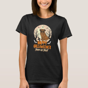 Frauen Grusel Halloween Hund Mops Halter T-Shirt
