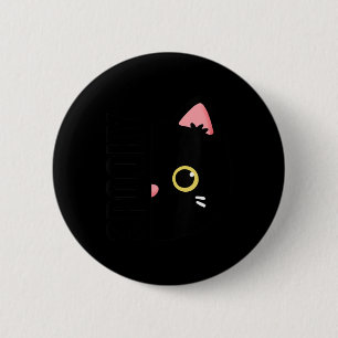 Frauen Grusel Süße Schwarze Katze Halloween Design Button