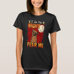 Frauen Gruselig Halloween Hund Pug Halter Vollmond T-Shirt