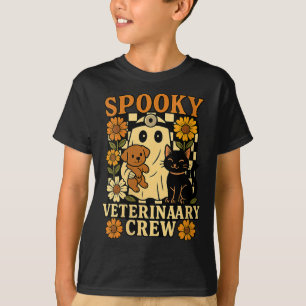 Frauen Gruseliger Geist hält schwarze Katze Hund T-Shirt