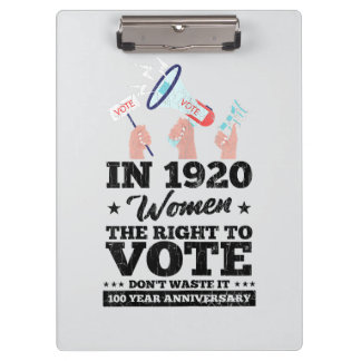 Frauen haben das Recht auf Abstimmung bei den lust Klemmbrett