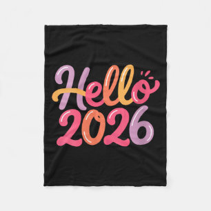 Frauen Hallo 2026 Neujahrsfeier Lustig Bunt Fleecedecke