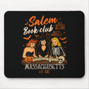 Frauen Halloween Book Reading Hexe Salem Book Clu Mousepad