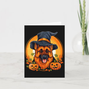 Frauen Halloween Deutscher Schäferhund Karte