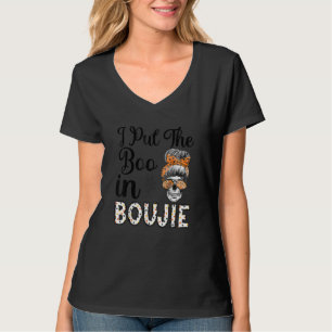 Frauen Halloween Frauen Unordentlicher Dutt Ich ha T-Shirt
