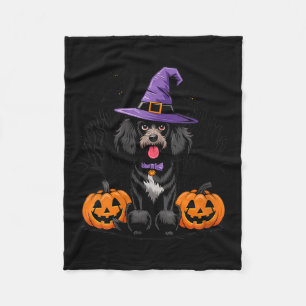 Frauen Halloween Hexe Schwarz Standard Pudel Hund Fleecedecke