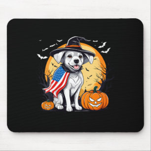 Frauen Halloween Hund  Mousepad