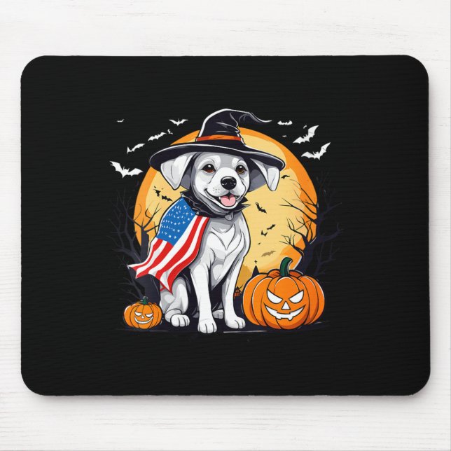 Frauen Halloween Hund  Mousepad (Vorne)
