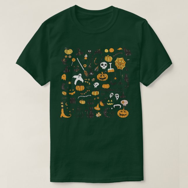 Frauen Halloween Kleine Doodles, Pumpkin Hexenhi G T-Shirt (Design vorne)