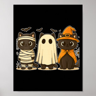 Frauen Halloween Lustiger Kürbis Halloween Schwarz Poster
