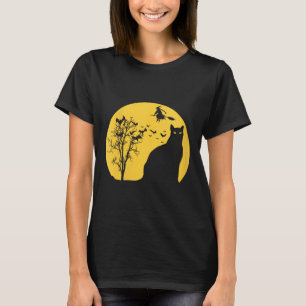 Frauen Halloween mit schwarzen Katzen Candy V-Auss T-Shirt