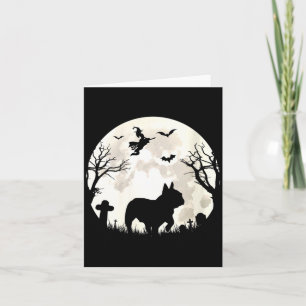 Frauen Halloween Mond French Bulldog Kostüm Hund Karte