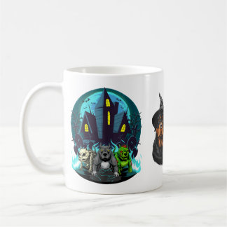 Frauen Halloween Rottweiler Hunde Hexe Süß Gruseli Kaffeetasse