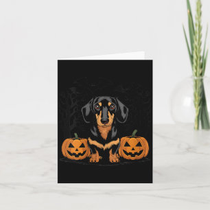 Frauen Halloween Schwarz und Tan Dachshund Hund Mi Karte