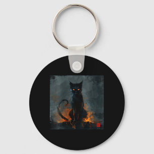Frauen Halloween Schwarze Katze V-Ausschnitt Schlüsselanhänger
