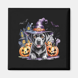 Frauen Halloween Schwarzer Labrador Retriever Hexe Magnet