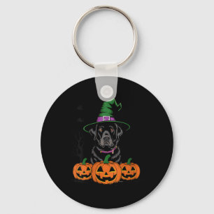 Frauen Halloween Schwarzer Labrador Retriever Hexe Schlüsselanhänger