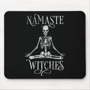 Frauen Halloween Yoga Skelett Namaste zerrissen Mousepad