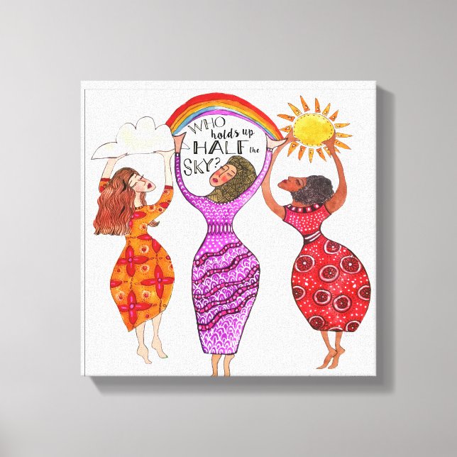 Frauen halten halb Luft Leinwanddruck (Vorderseite)