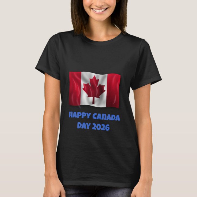 Frauen Happy Canada Day T-Shirt (Vorderseite)