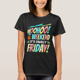 Frauen Happy Friday Fri Yay Lehrer Schule Meme V- T-Shirt