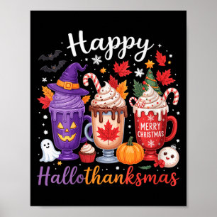 Frauen Happy Hallothanksmas Kaffee Liebhaber Hallo Poster
