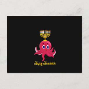 Frauen Happy Hanukkah Menorah Octopus Lover Funny Postkarte