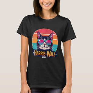 Frauen Harris W 2024 Cat Sungles Retro Vintag Poc T-Shirt