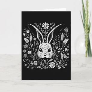 Frauen Hasen Kaninchen Floral Cottagecore Blumen O Karte