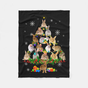 Frauen Hasen Weihnachtsbaum Schnee Lustiger Hase X Fleecedecke