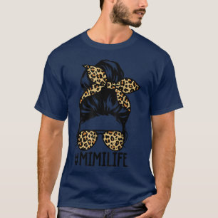 Frauen Hashtag MimiLife Leopard Bandana Mimi Messy T-Shirt