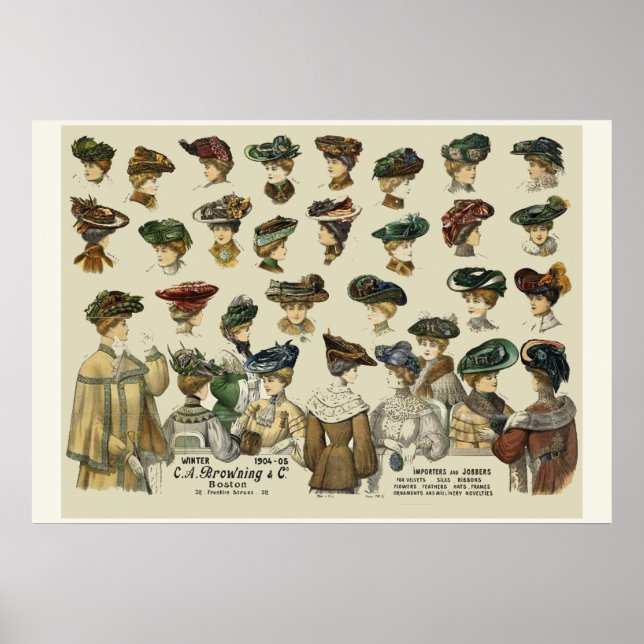 Frauen Hats 1905 Boston Poster (Vorne)