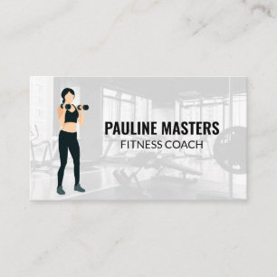 Frauen heben Dumbells Gym Terminkarte