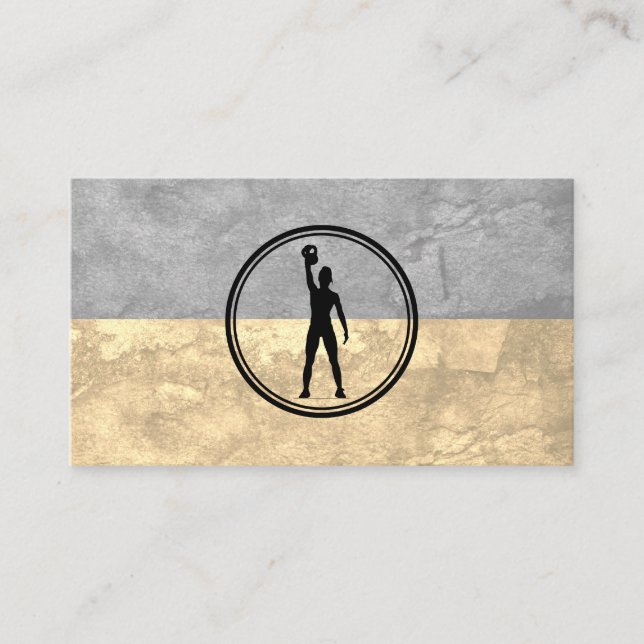 Frauen heben Kettle Bell Gewicht | Fitness Visitenkarte (Vorderseite)