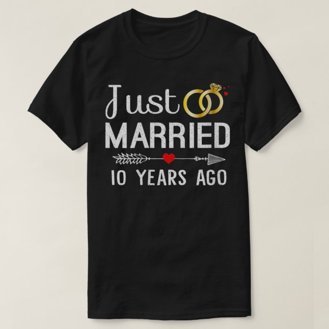 Frauen heirateten vor 10 Jahren 10 Jahre T-Shirt (Design vorne)