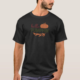 Frauen HELLO PUMPKIN Liebe Herbst Herbstsaison Dan T-Shirt