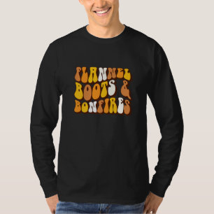 Frauen Herbst Flanell Stiefel und Lagerfeuer Herbs T-Shirt