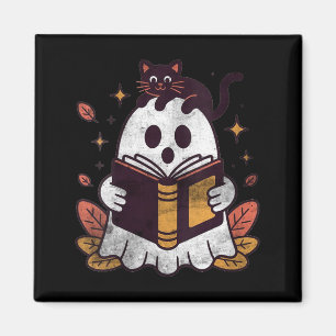 Frauen Herbst Herbst Buch Geist Lesen Halloween Magnet