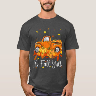 Frauen Herbst Kürbis LKW Herbst Baum Hallo Fal T-Shirt