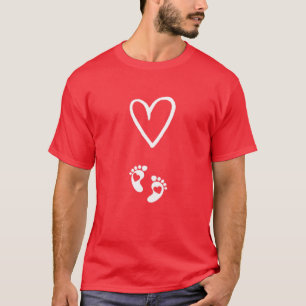 Frauen Herz mit Babyfütterung Valentinin Schwanger T-Shirt