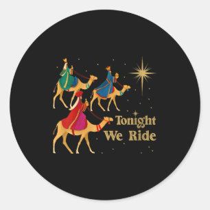 Frauen Heute Reiten Wir Weihnachten 3 Weise Männer Runder Aufkleber